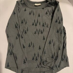 City Mouse Green Long Sleeve Shirt with Tree Print